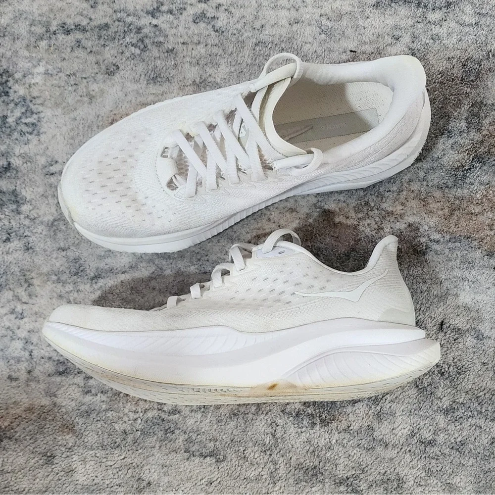 Hoka Women's One One Mach 6 White Oyster Running Shoes Size 8B 1164033 WWH